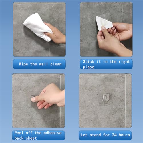 WELANGBN Strong Adhesive and Waterproof Shower Head Holder, Adjustable Handheld Shower Holder Wall Mount Shower Bracket, Silvery