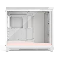 Fractal Design Meshify 3 XL Ambience Pro RGB White Tempered Glass Clear Tint Gaming Computer-Gehäuse – Gen 2 ARGB Beleuchtung via Adjust Pro Hub – DREI RGB Momentum 14 Lüfter enthalten – Ansicht 3