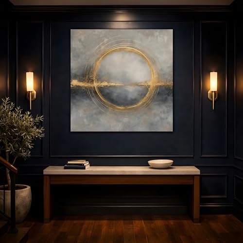 Impression sur toile or et gris de qualité premium 50x50 cm - 4