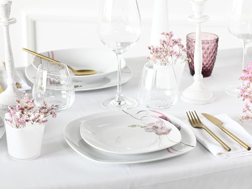 Kombiservice Creatable 22536 Serie Square Orchidee 62-teiliges Geschirrset