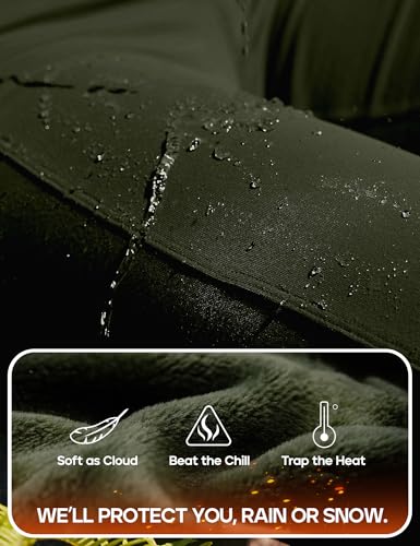 Heathyoga Cargo Pants Women Fleece Lined Leggings Waterproof Hiking Pants Women Thermal Pants Warm Wide Leg Sweatpants Winter