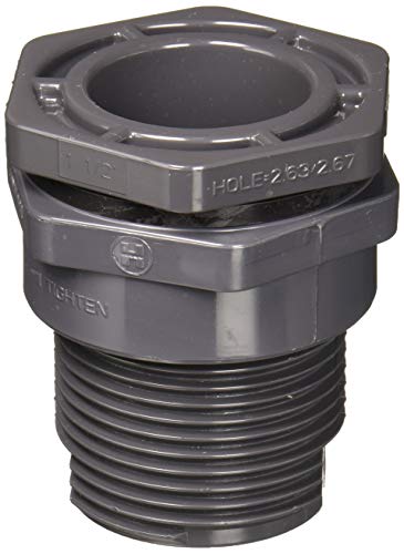 Hayward BFA1015CES 1-1/2-Inch Gray PVC Socket by Thread BFA Series Bulkhead Fitting with EPDM Standard Flange Gasket