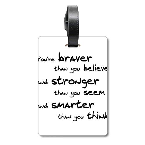 Étiquette valise Braver Stronger Smarter en cuir chic de voyage