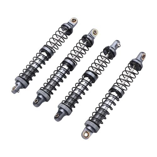 XUXHOU Amortiguador de Coche RC de 4 Piezas, Amortiguador de Resortes Dobles de Aleación con Metal de Alta Resistencia para Coche Todoterreno RC Crawler a Escala 1/10 (Color Ti)