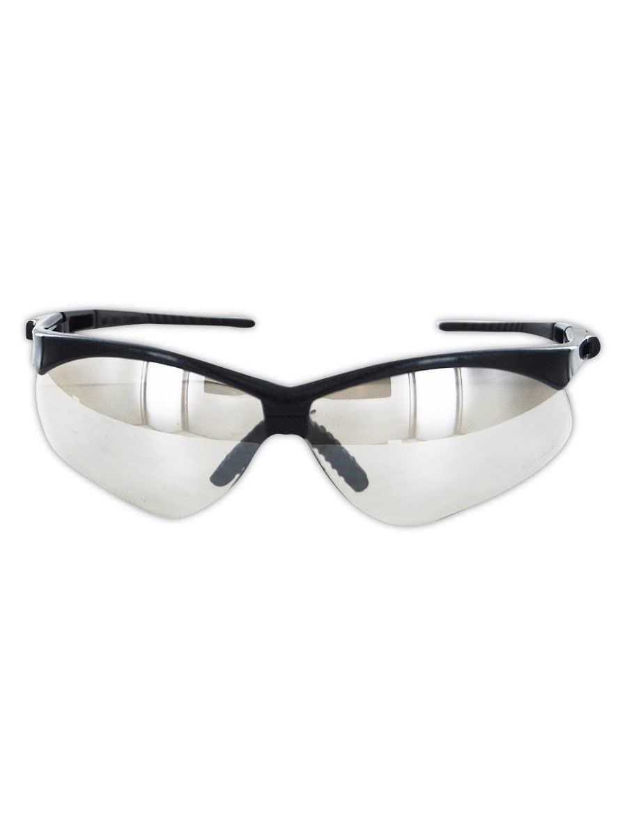 MAGID Wickelbare Schutzbrille | hartbeschichtete, leichte Schutzbrille mit weichem TPR-Nasenpolster und Bügelspitzen (12 Paar), schwarzer Rahmen, für Innen- und Außenbereich
