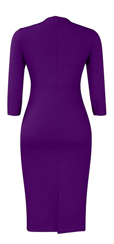 Image of Midi Dress for Women Elegance Church Dresses Office Work Bodycon Pencil Dress Casual Spring and Autumn Business Outfits