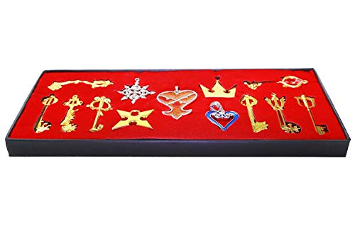 Xcoser Kingdom Hearts Keyblade Sora Weapon Keychain Pendant For Collection,Mens, Golden 13Pcs #TOP4