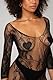 Spitzen Catsuit ouvert - Schwarz