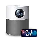 Mini Projector, Upgraded Native 1080P Smart WiFi Projector, 7000LUX Video Projector for Home Entertainment and Office Powerpointer , Portable Projector Compatible with Mac, iOS and Android System