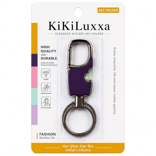 Image of KiKiluxxa Carbon Steel Body Keychain with Dual Key Rings for Outdoor Carabiner Portable Keyring For Bike & Car Multifunction -Matroz Keychain Multiclour