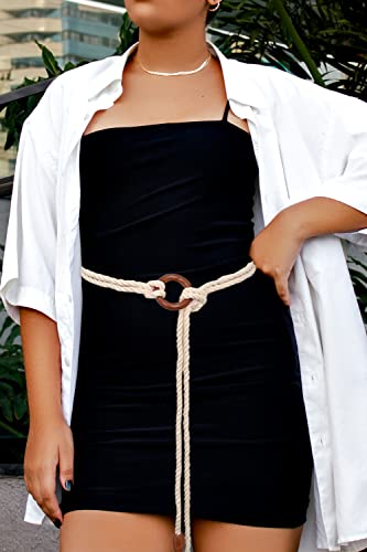 TeeYee Women's Tassel Wasit Rope Cotton Belt Simple Style Skinny Woven Chain for Jeans Skirt Dress4