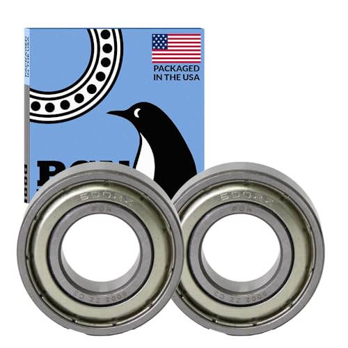 PGN (2 Pack) 6002-ZZ Bearing - Lubricated Chrome Steel Sealed Ball Bearing - 15x32x9mm Bearings with Metal Shield & High RPM Support