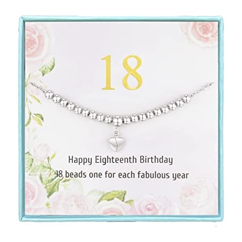 Futesheel 18th Birthday Gifts for Girls, 18 Beads Necklace for 18-Year-Old Girl, Sweet 18 Gifts for Girls, 18 Year Old Birthday Gift Ideas, Sweet 18 Birthday Jewellry for Teenage Girl Gifts Cover