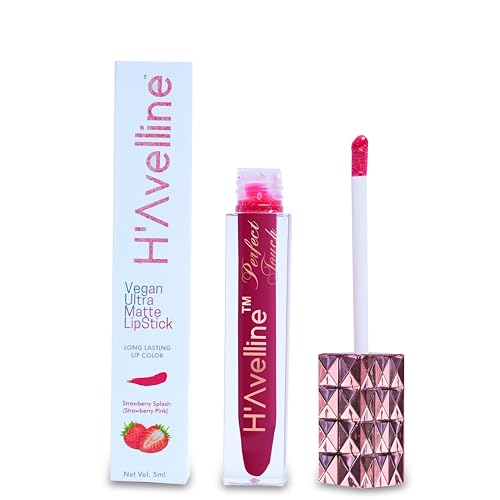 Image of H'Avelline Perfect Touch Velvet Matte Liquid Lipstick - Strawberry Splash | Buy 1 Get 2 Shades Free | Highly Pigmented | Lightweight Smooth Texture | Transfer Resistant | Long Lasting Hydrating Formula | Womens Day Sale
