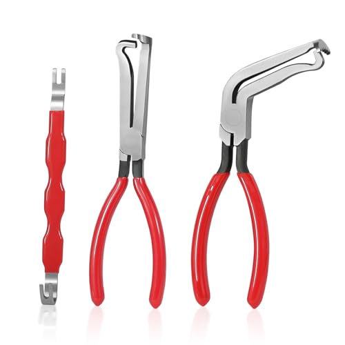 AretiTrin Electrical Disconnect Pliers Set, Automotive Connector Removal Tool for Cars & Trucks, Terminal Pin Extractor, Hose Clamp Pliers, Dual-Head Separator