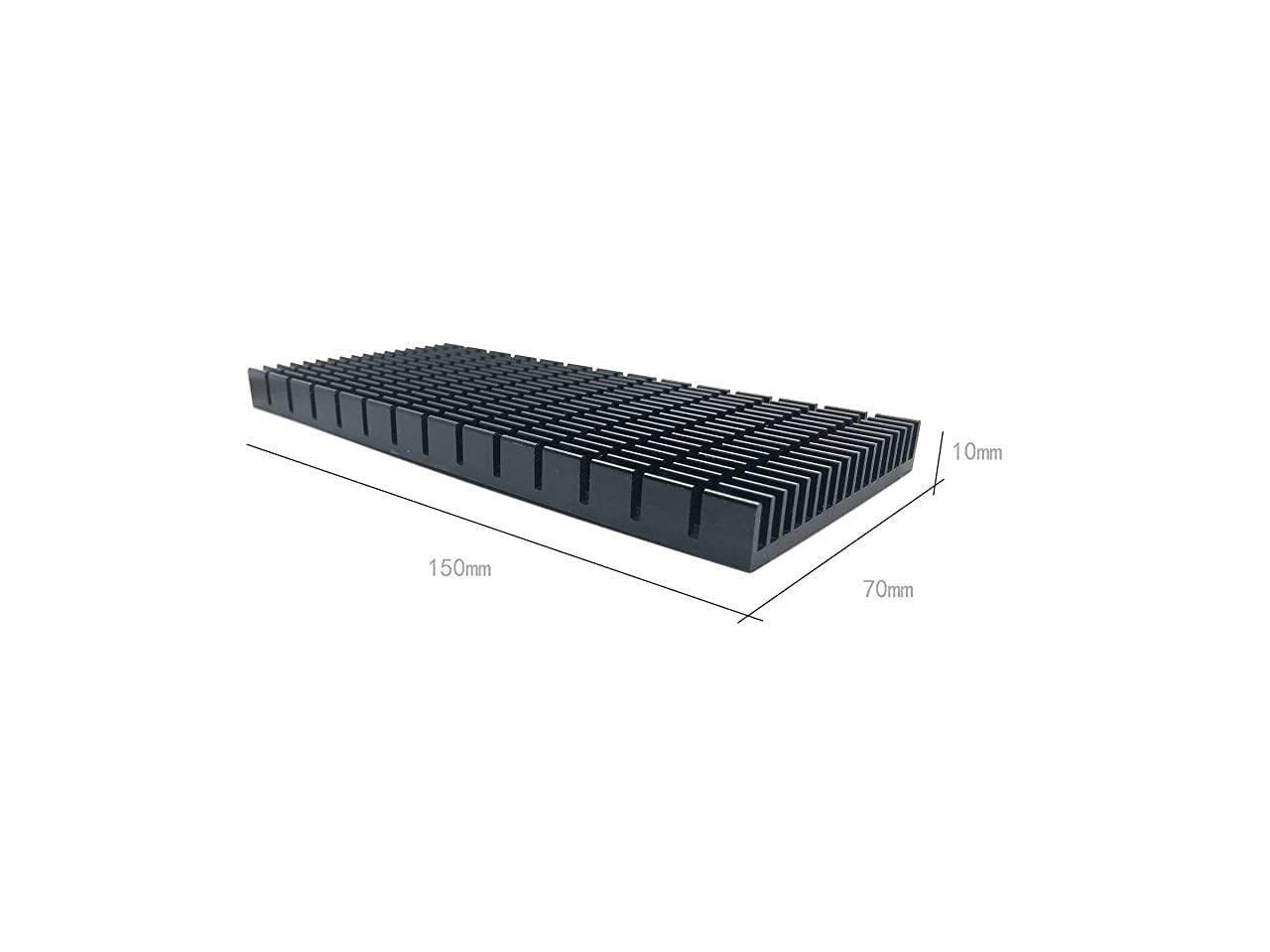 Easycargo 150mm Heatsink Kit + pre Applied 3M 8810 Thermal Conductive Adhesive Tape, Cooler Aluminum Heat Sink Set for Cooling LED Panel (150mmx70mmx11mm)