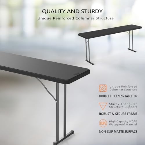Table pliante de 1,80 m polyéthylène haute densité buffet formation - 5