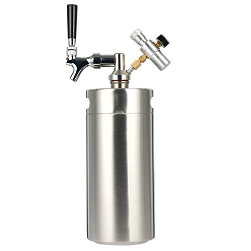 YaeBrew 3.6L-Z Homebrew Keg System Kit for Home Brew Beer Dispensor, Mini CO2 Cool Bank 128 Ounce, 128 OZ with Regulator, Silver