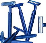 Men’s Razor (20 pack) Double Blade Blue Razor Disposable Razors for Men Women Shaving Razor Blades Chrome Coating Sharp Blades Facial Hair Removal Shaver