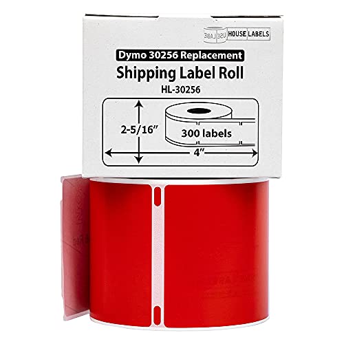Houselabels Compatible Dymo 30256 Red Shipping Labels (2-5/16" X 4") Compatible With Rollo, Dymo Lw Printers, 6 Rolls / 300 Labels Per Roll #TOP1
