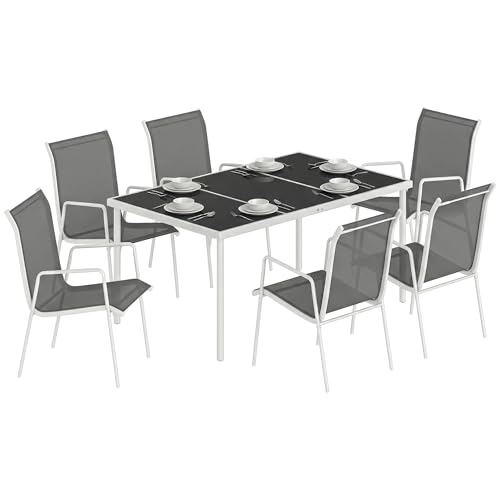 Outsunny Conjunto de Mesa y Sillas Jardín