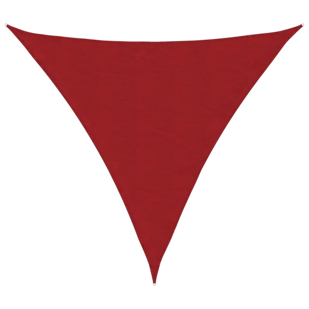 Voile d'ombrage triangulaire 4,5m rouge en tissu Oxford imperméable pour terrasse