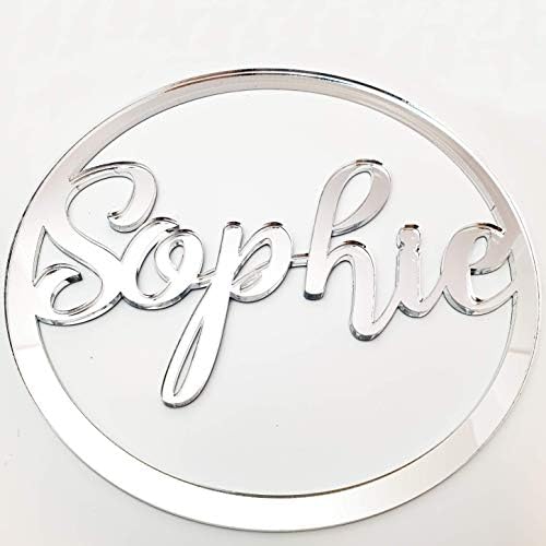 Personalised wooden Any name colour hoop Acrylic wreath Circle Loop Plaque (MDF, 10cm)