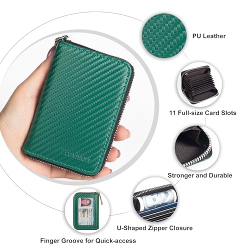 Image of Credit Card Wallet, RFID Card Case Wallet, Zipper Card Cases Holder for Men Women, RFID Blocking, KeyChain Wallet, Compact Size Card Organizer Case for Women