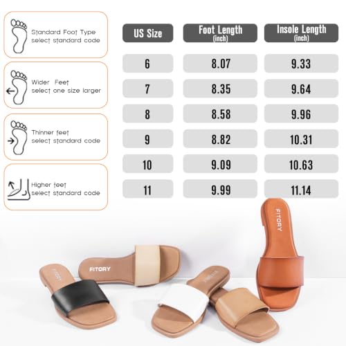 Image of FITORY Women's Slide Sandals Square Open Toe Cushioned Footbed Slippers