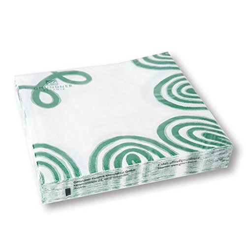 GMUNDNER KERAMIK Thuringe GmbH 100HWPS33 Vert 20ST Chiné/PK Déjeuner-Lot de 3 Serviettes-pour Femme Cover