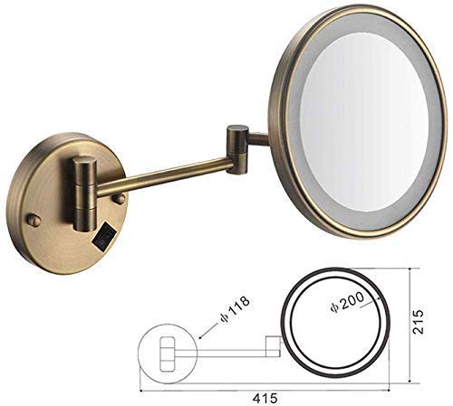 Miroir de maquillage LED mural extensible et modèle de table chromé - 7
