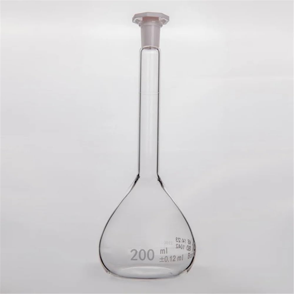 Vetreria da laboratorio Pallone volumetrico trasparente con tappo in plastica in vetro borosilicato F81(2pcs 150mL-F810150SP)
