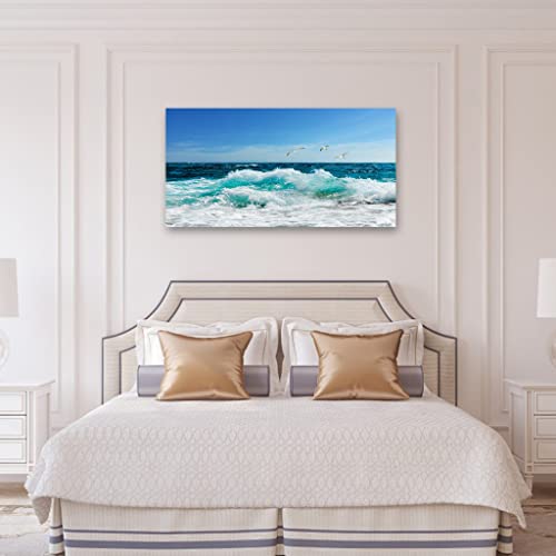 Ocean Waves Canvas Art - 101.6x50.8 cm Landscape Decor - Image 4