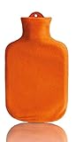 Premium Wärmflasche aus Naturgummi von Faba Care by Sänger mit kuschelig weichem Kontur-Fleece-Bezug, 2 Liter