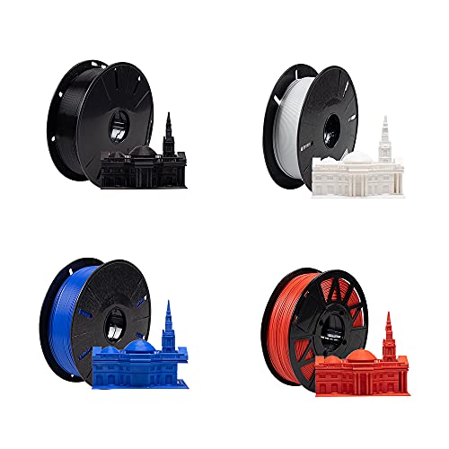 Image of Tesseract Premium PLA + 1.75mm 3D Printing Filament | Dimensional Accuracy + /- 0.03mm | Compatible with Most FDM Printers | 1 KG 3D Printer Filament - PLA Black, White, Red, Blue (Quantity 1 kg Each)