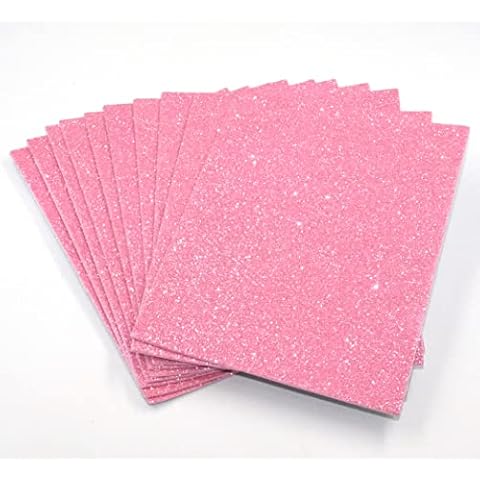 A5 Self-Adhesive Glitter Foam Sheets - Creative Art Supplies for Kids, Seasonal Crafts and Decorations Pack of 10 (Pink) Cover