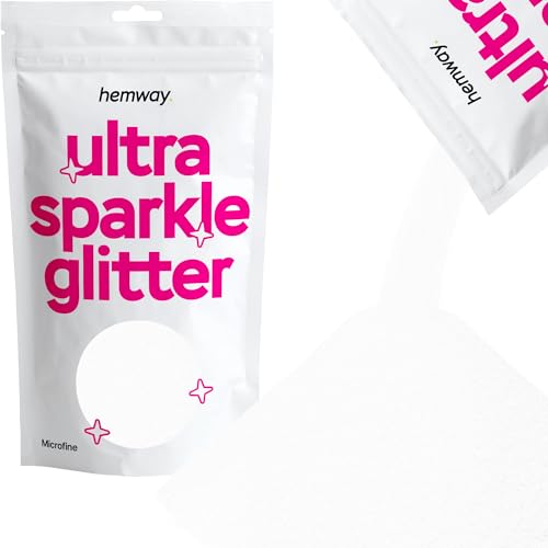 Hemway Ultra Sparkle Glitter White Iridescent 100g Microfine
