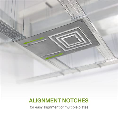 ASD New Construction Mounting Plate with Asymmetric Square Hole - 3-4-6" Flat Steel Rough-in Bracket, LED Recessed Lighting Housing, 24 Pack by ASD - Image 4