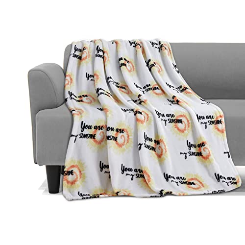 Image of Elegant Comfort Lightweight Printed Throw Blanket- All Season, Ultra Soft, Cozy and Plush- Decorative Throw Blankets, Perfect for Lounging, 50 x 70 inches, You are My Sunshine, Throw Blanket
