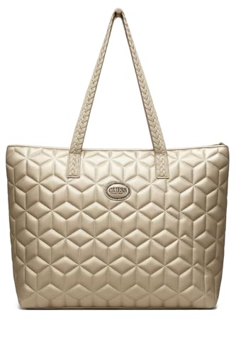 Bolsa Ombro Feminina Grande Bordada em Dourado – Sacola Espaçosa e Elegante para Trabalho, Viagem ou Dia a Dia