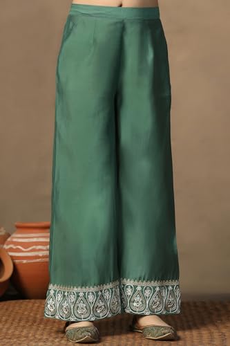 Image of Fashion Dream Girls Chanderi Ethnic Top & Palazzo Set|Indo Western Set|Salwar Suit