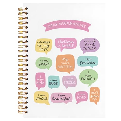 BearCake Daily Affirmations Notebook Journal, Positive Affirmation Gifts for Women Girls, Colorful Inspirational Journal for Women, Hardcover Spiral Notebook 5.5x8.3 by BearCake - Used condition - US$12.02