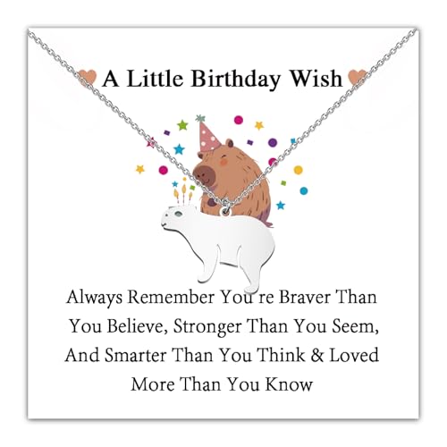 WUSUANED Funny Capybara Necklace Animal Lover Jewelry Capybara Birthday Wish Gift Cappy Lover Gift Capybara Fan Gifts