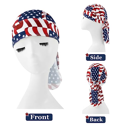 Image of DOCILA 3 Pcs Do Rags for Men Skull Cap Bandana Hat Breathable Helmet Linner Beanie
