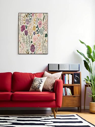 Arte de pared: jardín japonés en pintura floral pintada a mano de 70x100cm para decorar tu salón 3