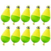 Lot De 10 Flotteurs Ovales Coulissants Pour Pêche – Avec Plomb, EVA, Bicolore, Pour Truite, Silure, Eaux Profondes