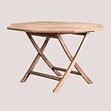 SKLUM Mesa de Jardín Plegable Octogonal en Madera de Teca (Ø120 cm) Pira Madera de Teca Madera de Teca