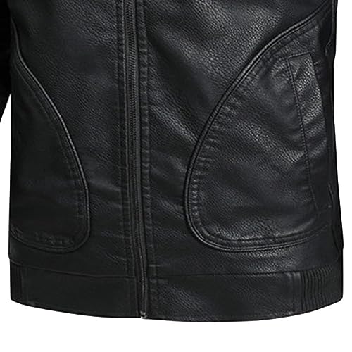 Chaqueta de cuero sintético para hombre con forro Sherpa miniatura 6