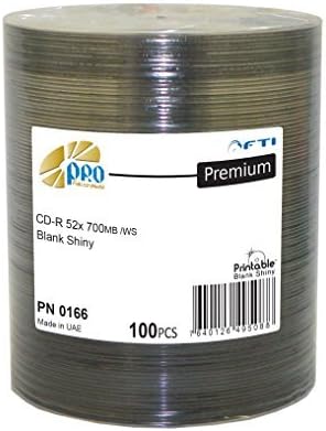 Professional Quality Blank CDs - CD-R Falcon Pro Silver 52x 700MB 80min Thermal Hub Printable 100 Disc Pack