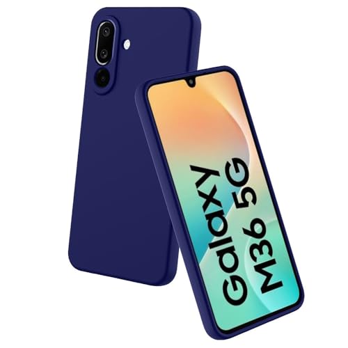 Image of Back Cover for Samsung Galaxy M36 5G / F36 5G | Full Camera Protection | Premium Liquid Silicon Case | Flexible Bumper Case for Samsung Galaxy M36 5G / F36 5G (Dark Blue)